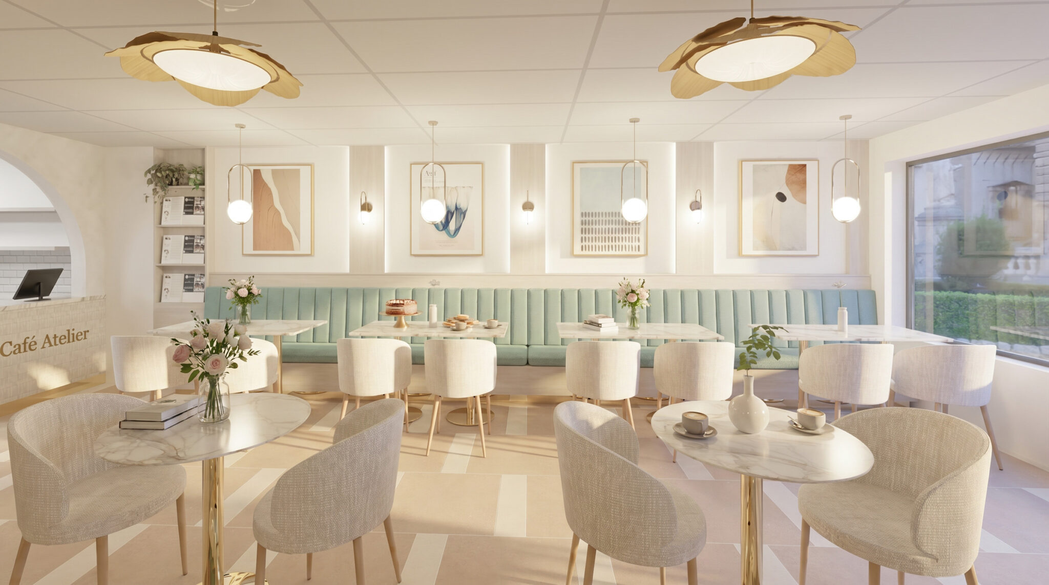 Café Atelier commercial interior — Studio Kimi design