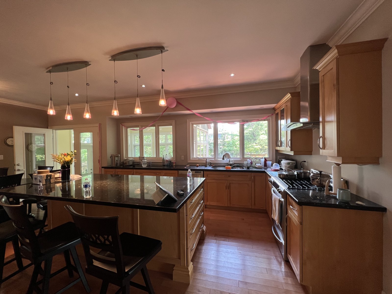 Duncan kitchen before renovation — original maple and granite kitchen, South-East Oakville