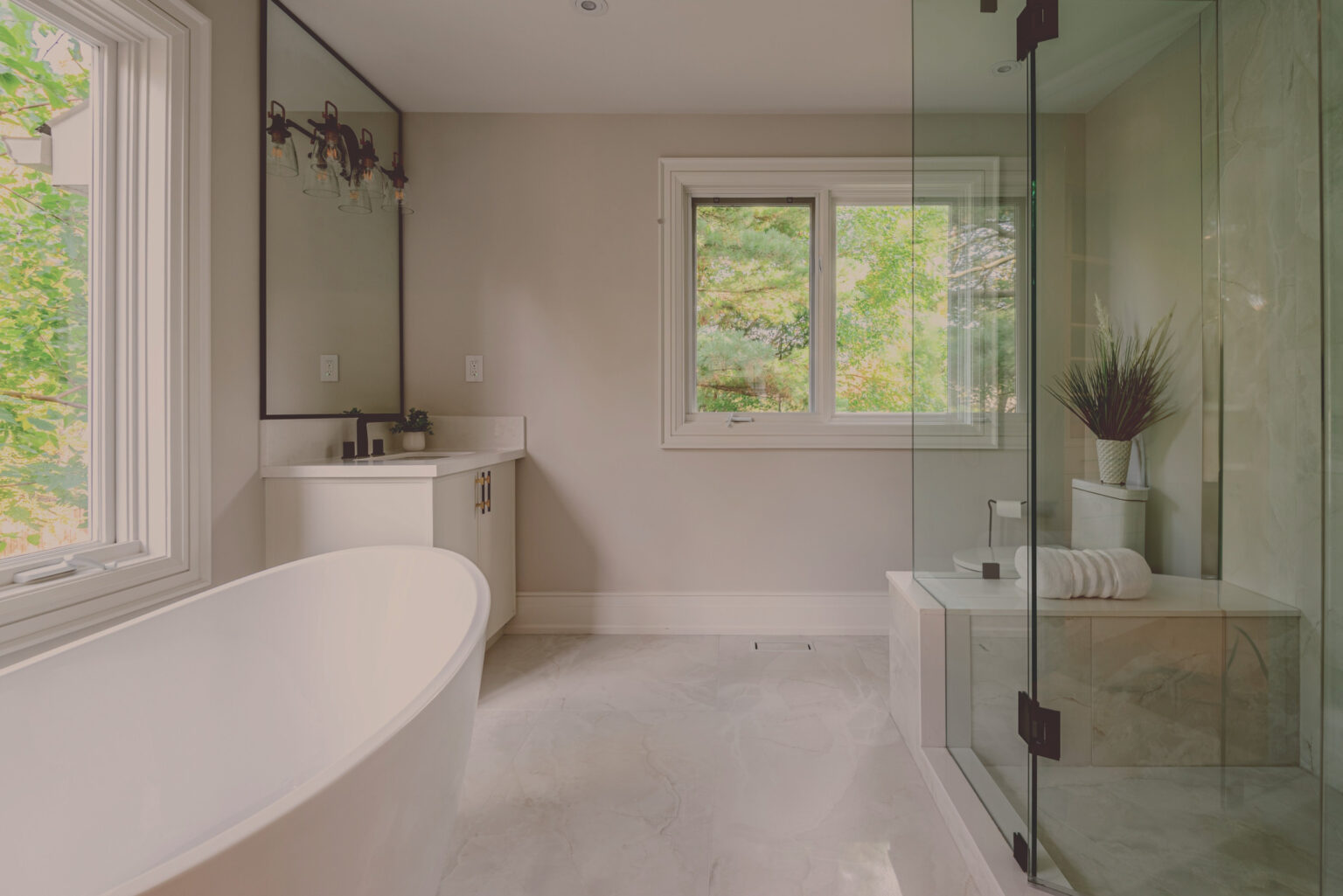 Duncan primary ensuite in stone and oak, Oakville