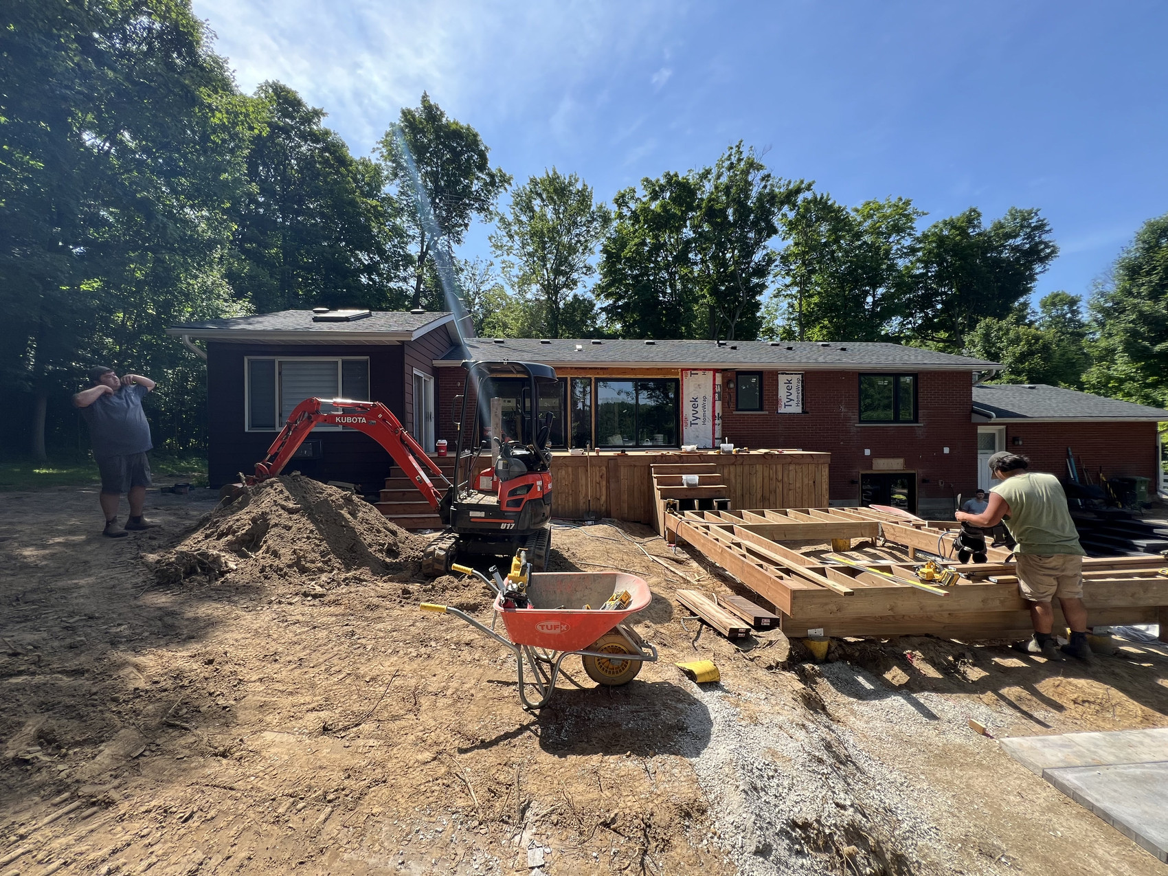 The front extension under construction