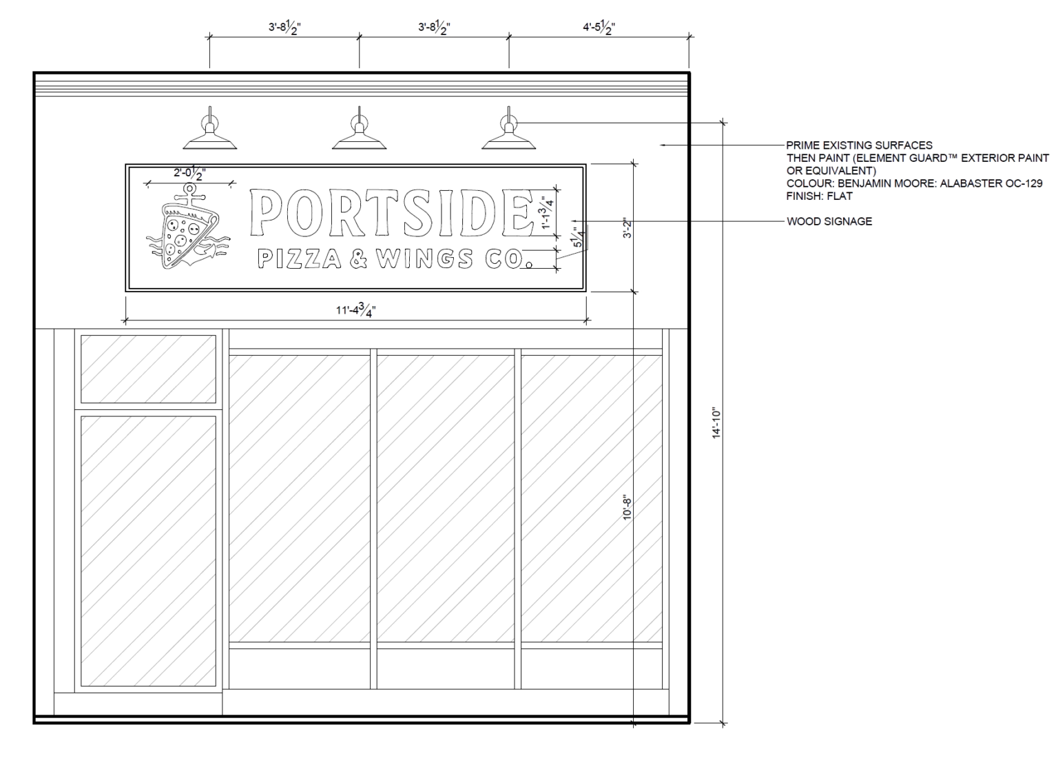 Storefront elevation drawing