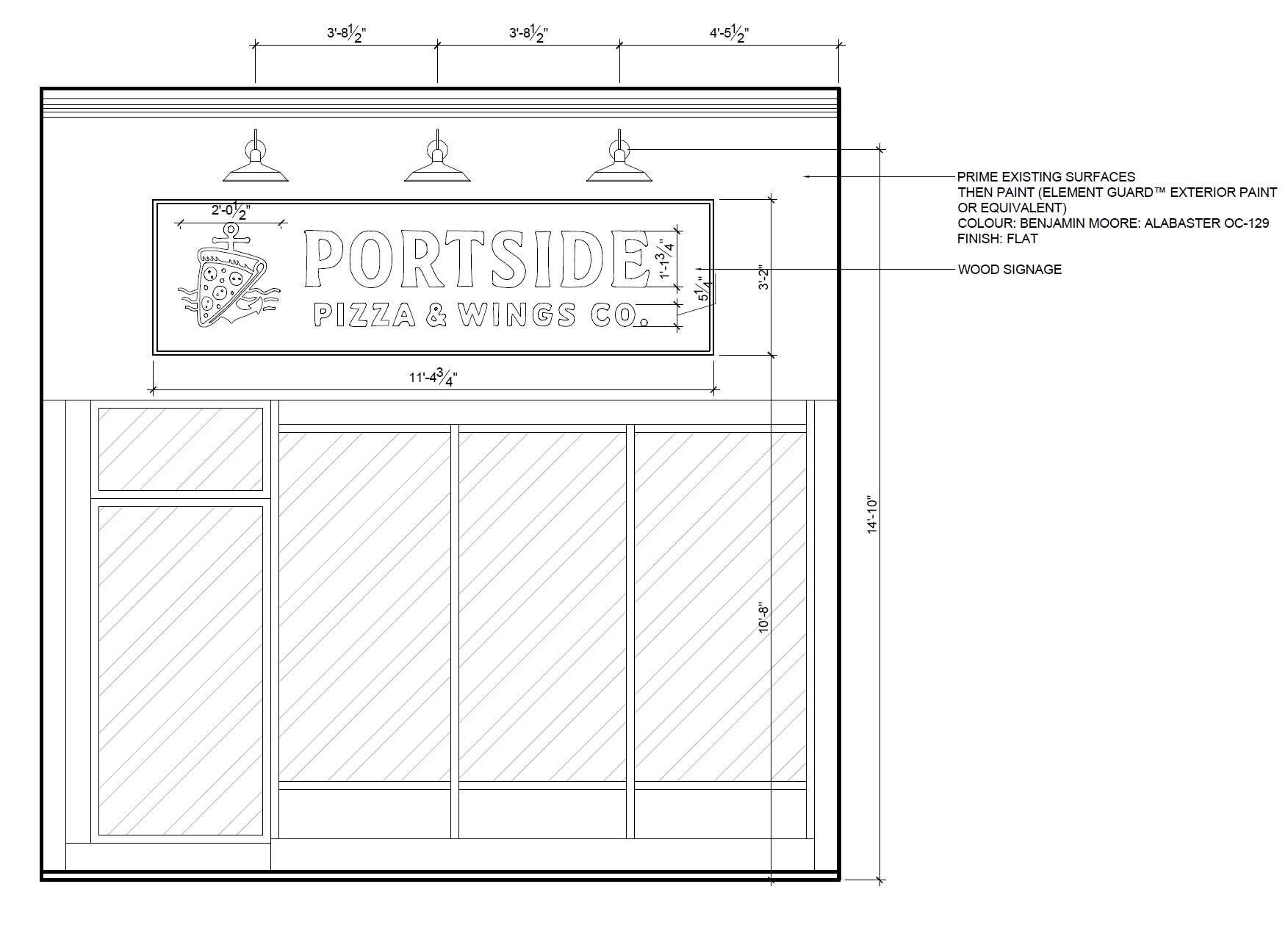Storefront elevation drawing