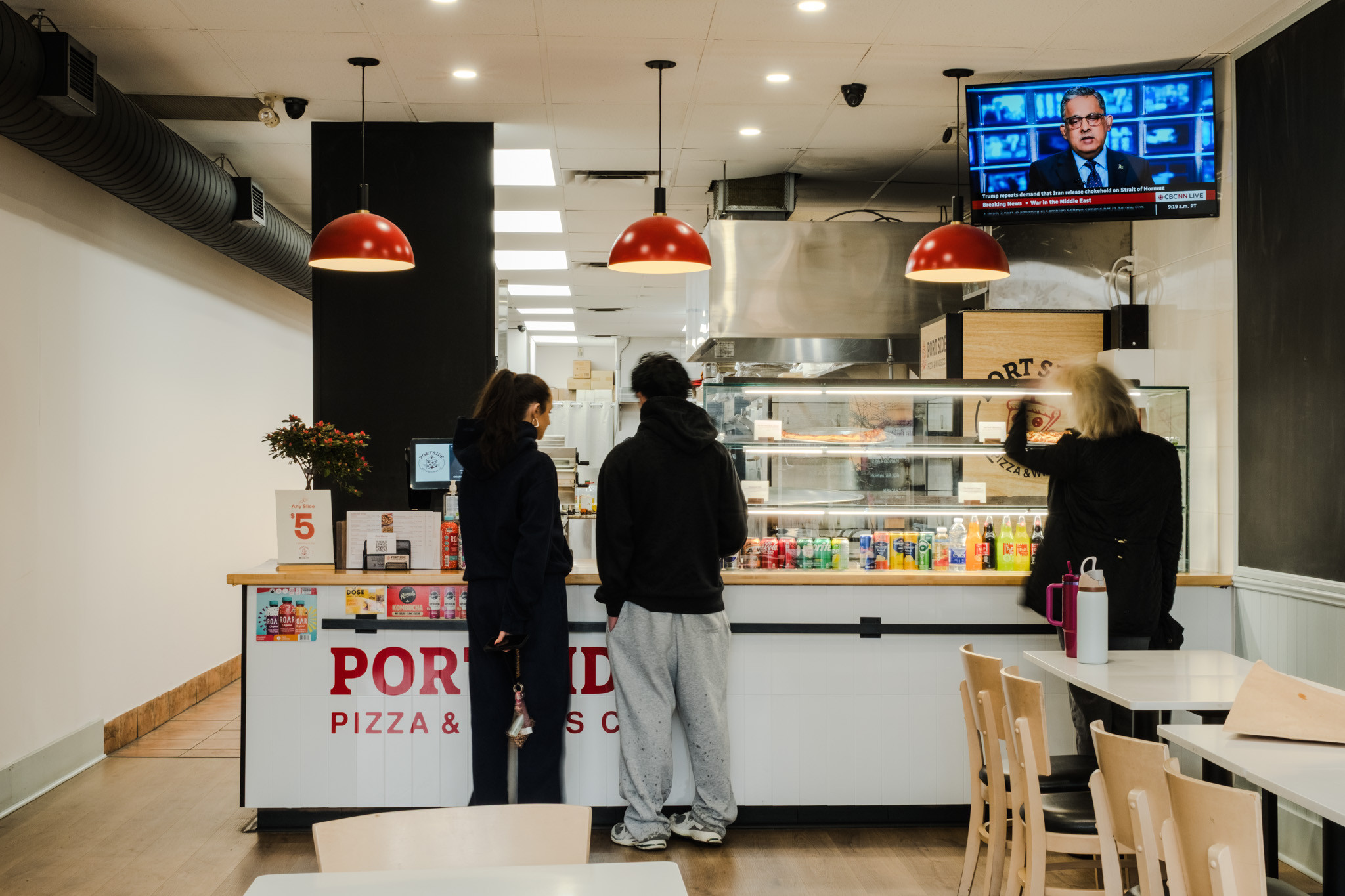 The counter and dining room