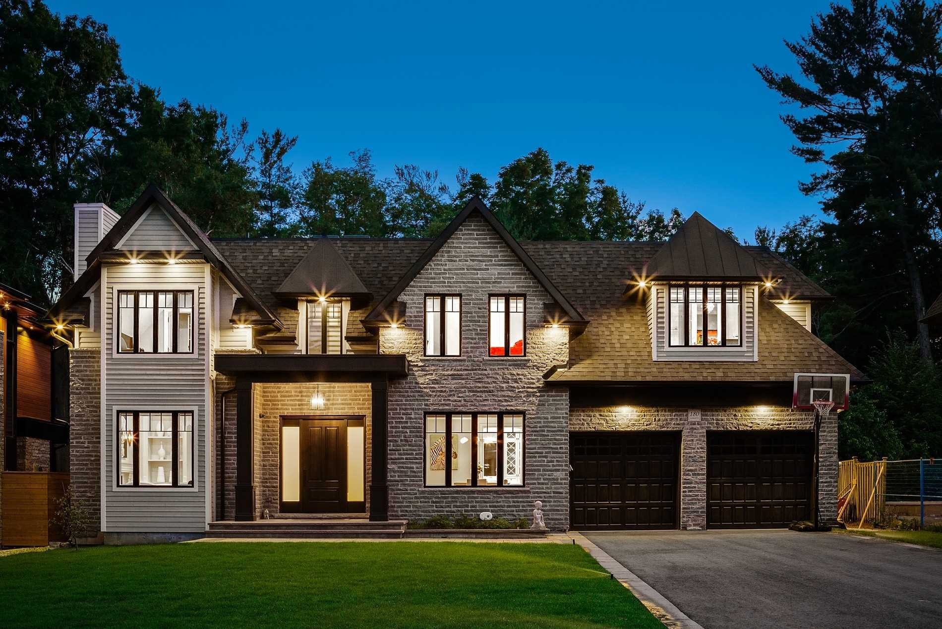Sandwell custom home exterior — Studio Kimi interior design in Oakville