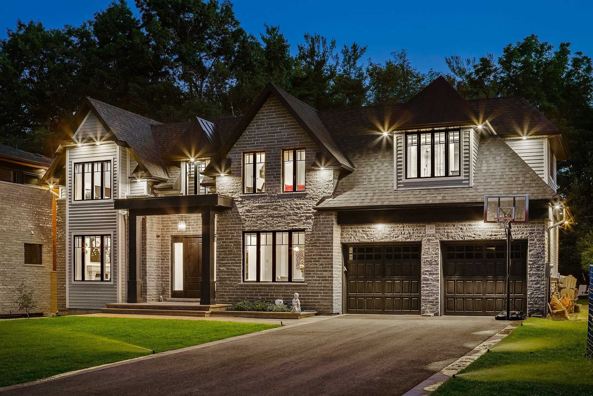 Sandwell custom home exterior — Studio Kimi interior design in Oakville