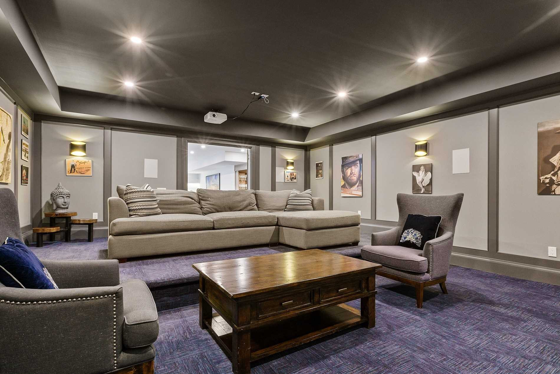 Sandwell home theatre — Studio Kimi interior design in Oakville