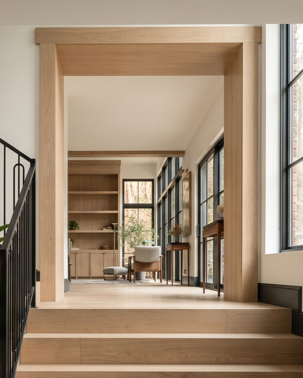 Sixth Lane oak portal framing the study — Studio Kimi interior design in Milton
